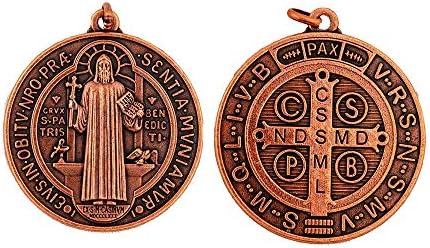 聖ベネディクトのメダルペンダント ビラージュギフトのインポーター 2インチ ブロンズ フルキャストブロンズメダル プレーン