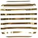 Just Artifacts Square Paper Party Plates 7.25in (12pcs) - Metallic Gold Striped - Decorative Tableware for Birthday Parties, Baby Showers, Grad Parties, Weddings, and Life Celebrations!