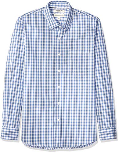 Goodthreads Men's Standard-Fit Long-Sleeve Wrinkle Resistant Comfort Stretch Poplin Shirt with Easy-Care