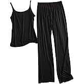 HGps8w Womens Camisole Pajama Sets Spaghetti Straps Sleeveless Tank Top and Pj Botton Long Pants Soft Modal Sleepwear