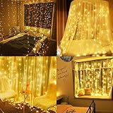 Neretva 600 LEDs Window Curtain String Lights, 19.68FTx9.84FT, 8 Modes Linkable, Twinkle Lights for Christmas Party Wedding Home Patio Outdoor Indoor Decorative Lights (Warm White)