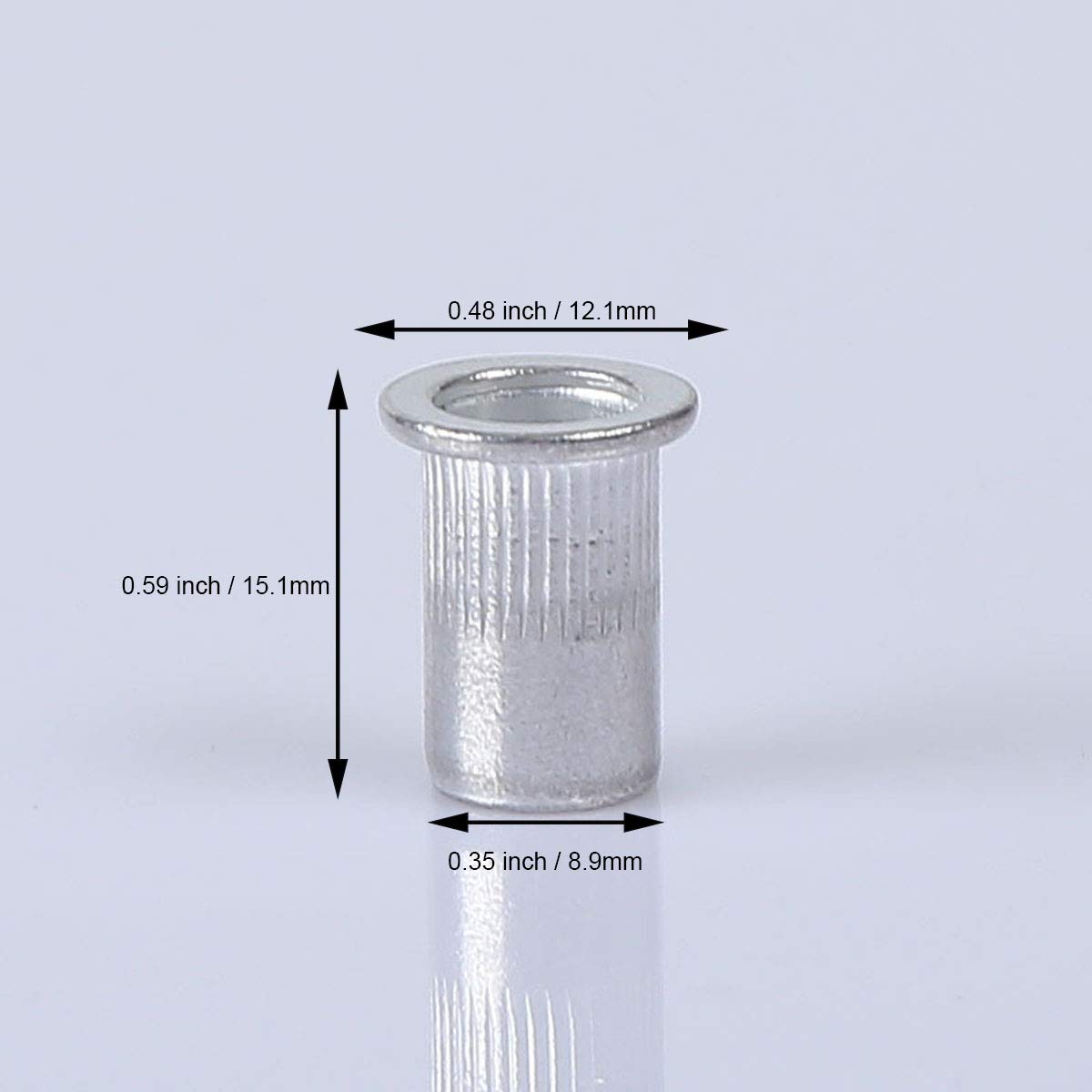 120 Pcs 1/420 Aluminum Rivet Nut Threaded Inserts Rivets Nuts UNC Flat