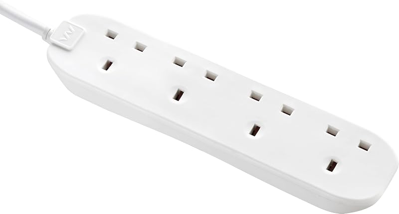 Masterplug Four Socket Extension Lead 1m White 13A 4-Way BS1363-2