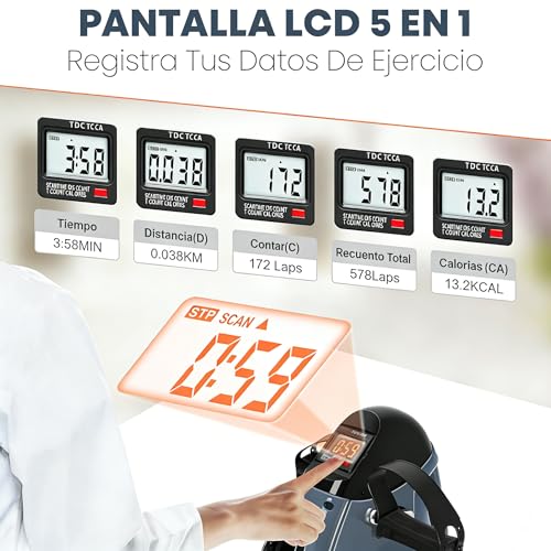 WEAGP Mini Bicicleta Estática, Ejercicio de Pedal de Bicicleta con Pantalla LCD, Mini Bicicleta de Ejercicio con 2 Pedales para Ejercitar Piernas para Ejercitar Manos para Ejercitador, Azul