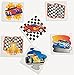 120 Pc Kid's Race Car Party Favor Bundle Pack (72 Tattoos, 12 Bracelets, 12 Sticker Sheets, 24 Checkered Racing Flags)