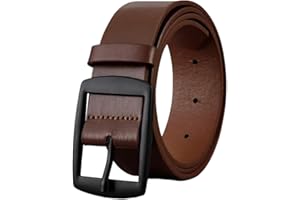 Men's Leather, Dress Casual Every Day Thick Alloy Prong Buckle Leather Belt for Men - Brown