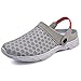 QANSI Classic Anti-Slip Outdoor Walking Slippers Casual Garden Clogs Shoes for Women Light Grey 8.5 M US