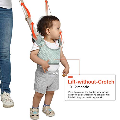 Handheld Baby Walking Harness for Kids, Detachable&Adjustable Toddler Walking Assistant with Crotch, Safe Standing & Walk Learning Helper for 6+ Months Baby