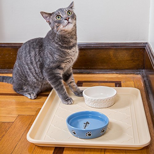 Easyology Premium Pet Food Tray - Dog Food Mat and Cat Food Mat with Non Skid Design - Best Pet Bowl Mat for Containing Spills and as Pet Food Mat Feeding Mat- Shoe Tray, Boot Tray 17.5'' x 14'' - Thumbnail 5
