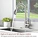 VALISY Lead-Free Modern Stainless Steel Satin Nickel Pull Down Kitchen Sink Faucet, Single Handle 1 or 3 Hole High Arc Kitchen Faucets with Pulldown Sprayer & Deck Plate