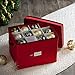 Premium Christmas Ornament Storage Box for Large Ornaments with Trays- 4-inch Compartment - Storage Container Hold 36 Holiday Ornaments and Xmas Decorations Accessories—Tear-Proof 600D Oxford (Red, Ornament Box)