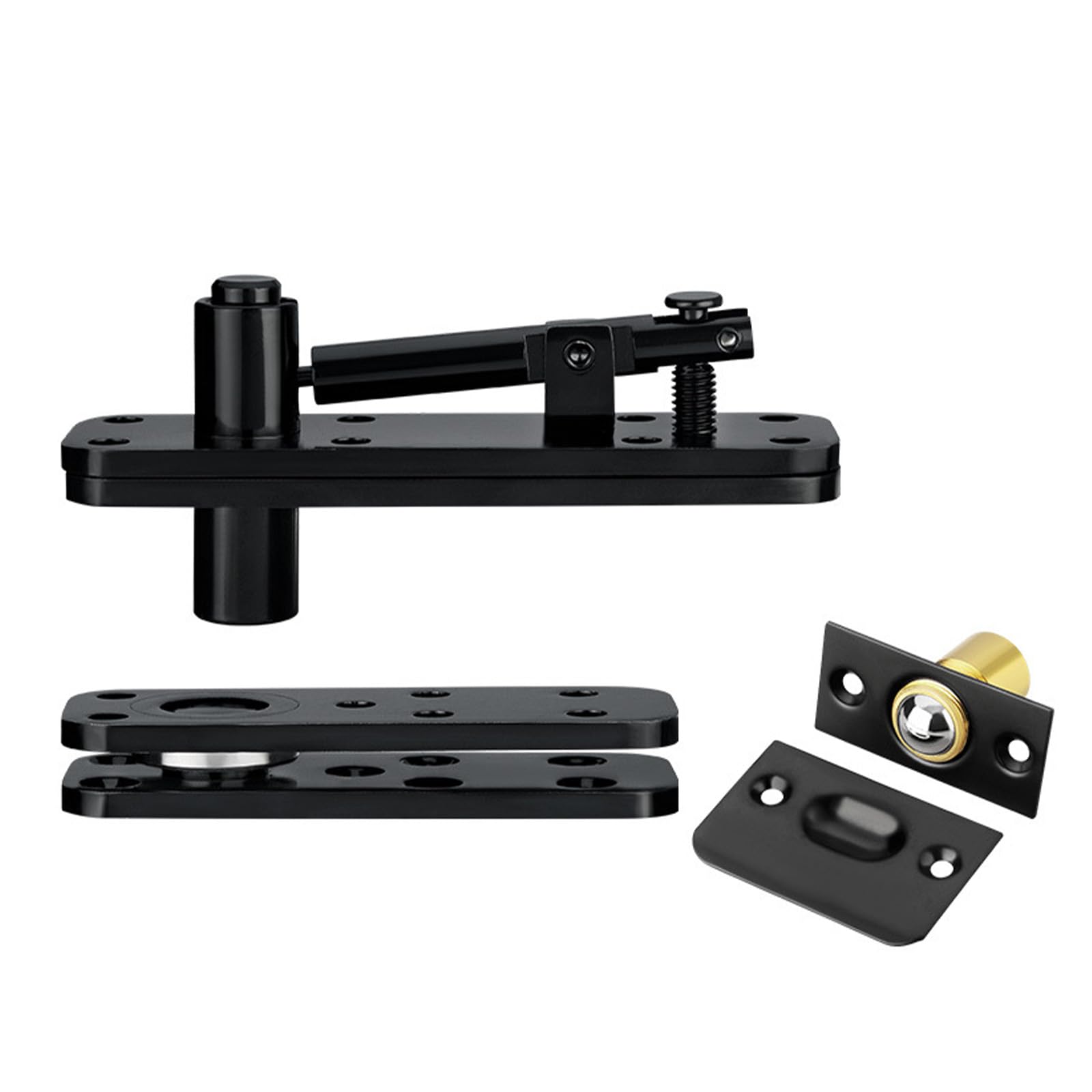 Cokritsm Hidden Hinges Heavy Duty Pivot Stainless Steel, 360° Rotation Invisible Door Hinges Set Up Down Shaft, Heavy Duty Hidden Door Hinge for Wood Secret Door Black