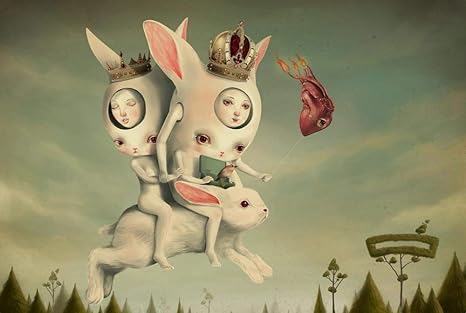 Amazon マークライデンシュールな絵画インテリアかわいい女の子のポスター抽象壁アートパネルダークワールド動物キャンバスプリントリビングルーム家の装飾ポップ画像40x60cmフレームなし絵画 アートフレーム ポスター オンライン通販