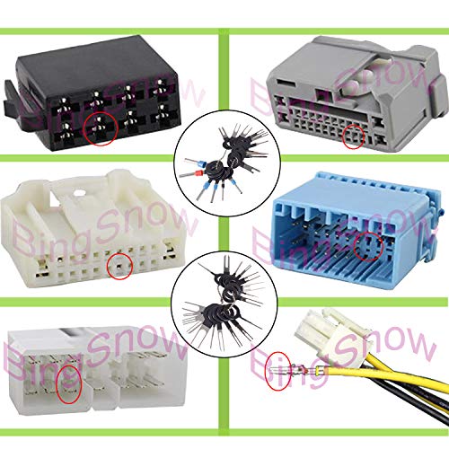 BingSnow 36Pcs Pins Terminals Removal Tools for Car Auto Wire Connector Terminal Pin Extractors Puller Remover Repair Key Tools Set Terminal