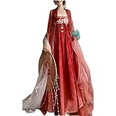 Red Hanfu Dress Women Chinese Tang Dynasty Vintage Embroidered Hanfu Cosplay Costume Plus Size