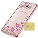 HOUSHINE J5 2015 Secret Garden Case, Glitter Electroplate Bumper Bling Butterfly Garden Soft TPU Silicone Flip Back Cover Case for Samsung Galaxy J5 2015, Rose Gold - Pink