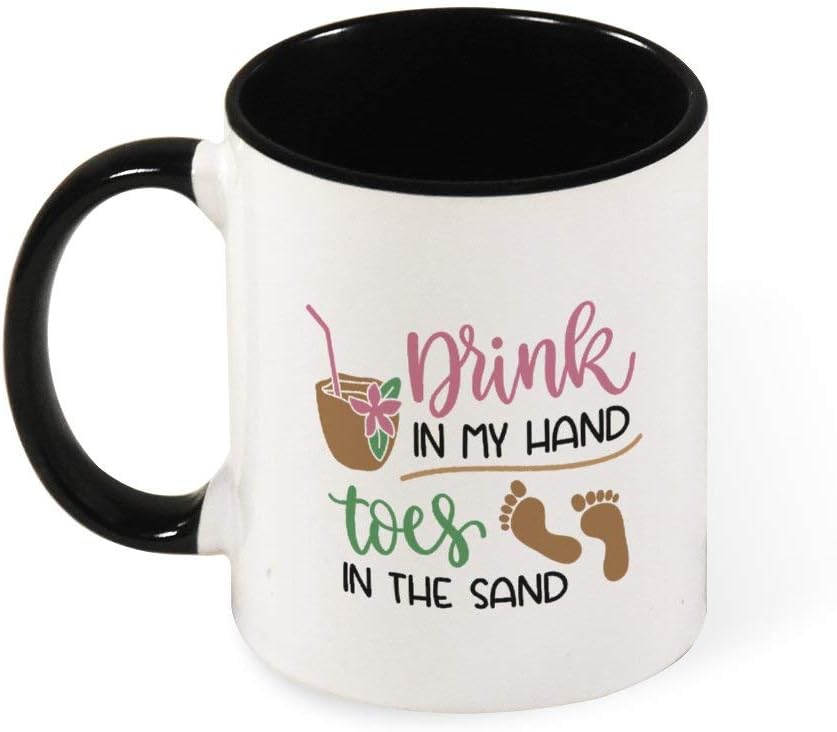 DKISEE Colorful Drink In My Hand Coffee Mug Novelty 11oz Ceramic Mug Cup Birthday Christmas Anniversary Gag Gifts Idea