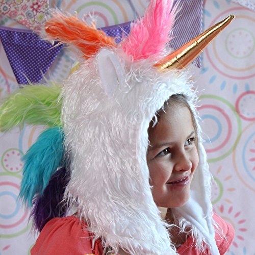 Plush White Soft Fuzzy Unicorn Child Hat