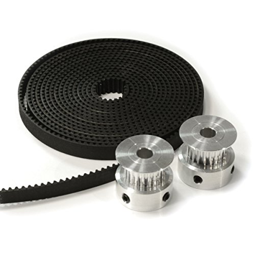 2 X Aluminum Gt2 20t Pulley and 2 Meters Belt for Reprap 3d Printer Prusa i3