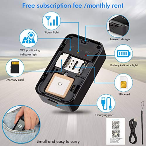 CaGuan Mini Portable Magnet GPS Tracker (no Subscription fee) Personal and Vehicle GPS Tracker, Anti-Theft Real-time Tracking Free Application Anti-Lost GPS Locator - Thumbnail 6