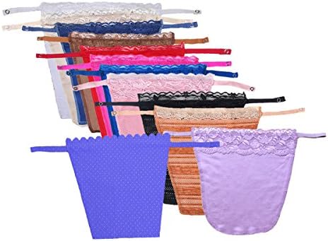 TZSJGL Pack of 12 Silk Purple Mock Camisole Cotton Black Clip-on Snappy Cami Lace Top Cami Secret Panels