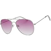 The Fresh Classic Metal Frame Mirror Lens Aviator Sunglasses with Gift Box