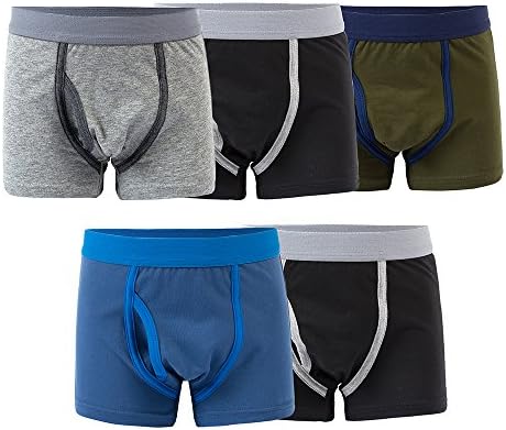 MAMABIBI Toddler Boys 5 Pack Cotton Boxer Briefs Underwear