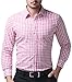 Formal Casual Dress Shirt for Men Buttons Down Pink Plaid (M) KL-4 CL6299
