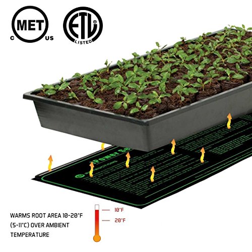 iPower Small Seedling Heat Mat 10" x 20.5" Warm Hydroponic Heating Pad with Durable Waterproof Design