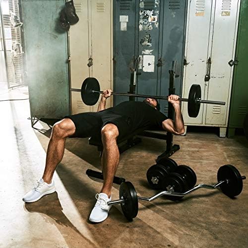 Gorilla sports weight bench with 100kg vinyl weight set Clearance