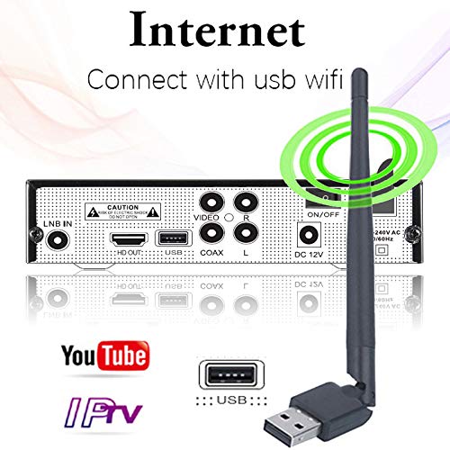 Koqit Free to Air DVB-S2X DVB-S2 FTA Satellite Receiver Galaxy 19 Clear TV Tuner Satellite TV Receiver Mini Digital Tv Box Sat Decoder USB WiFi YouTube Recording to USB Media Player