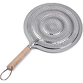 Cast Iron Induction Diffuser Plate With Wooden Handle - Flame Guard Simmer Plate Ring For Electric Gas Stove and Glass Induction Cooktop