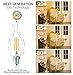 Hyperikon LED B11 Dimmable Filament Candle, 4W=40W, E12 Base, CRI90+, Flame Tip, UL, Warm White, 6 Pack