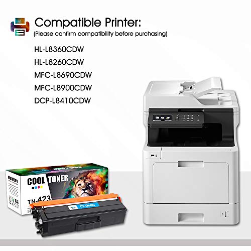 Cool-Toner-Cartucho-de-toner-Compatible-con-para-Usar-en-Lugar-de-Brother-TN423-TN-423-Brother-HL-L8260CDW-HL-L8360CDW-MFC-L8690CDW-MFC-L8900CDW-DCP-L8410CDWNegroCianAmarilloMagentaPack-de-4