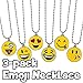 Expression Jewelry 3 Pack of Emoticon Necklace - Assorted Smiley Emoticon 16 inch Necklaces