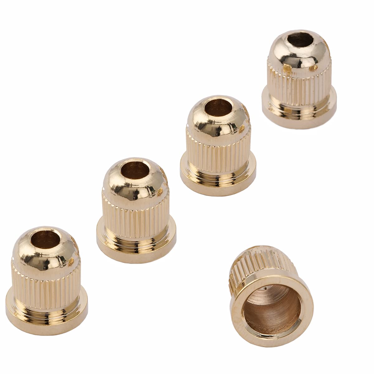Musiclily Pro 13.2mm Steel Through Body String Mounting Ferrules for Electric Bass, Gold (Set of 5)