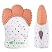 Baby Teething Mitten for Babies Self-Soothing Pain Relief and Teething Glove BPA FREE Safe Food Grade Teething Mitt (1-pack,Orange)
