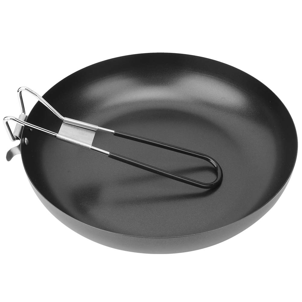 Natudeco Camping Frying Pan Foldable Picnic Cookware Lightweight Skillet Nonstick Coating Cooking Tool for Outdoor Hiking Backpacking Home Kitchen