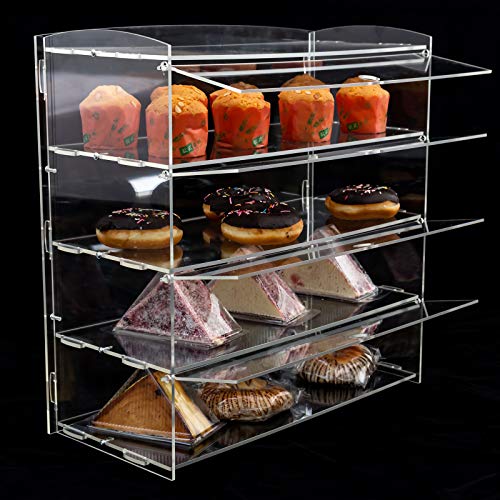 AJO Acrylic Pastry Display Case for Deli Bakery Convenience Stores Display (4 Tier)