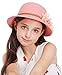 Summer Girl Half a Flanging Straw Hat Beach Sun Cap with Two Flowers