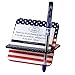 ASKI DESIGNS Wooden Business Card Holder for Desk –– Patriotic Challenge Coin Case – Holds a Fountain Pen (Included) for Women or Men