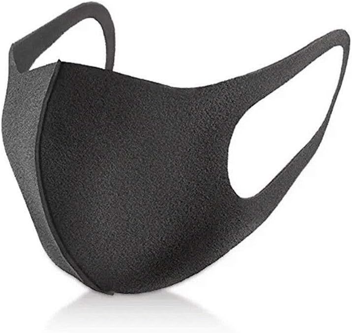 Face Mouth Mask Black, Washable Comfort Dust Masks Unisex Fashion Cotton Anti Dust Earloop Face Mouth Mask Black for Men Women Teens (1PC)