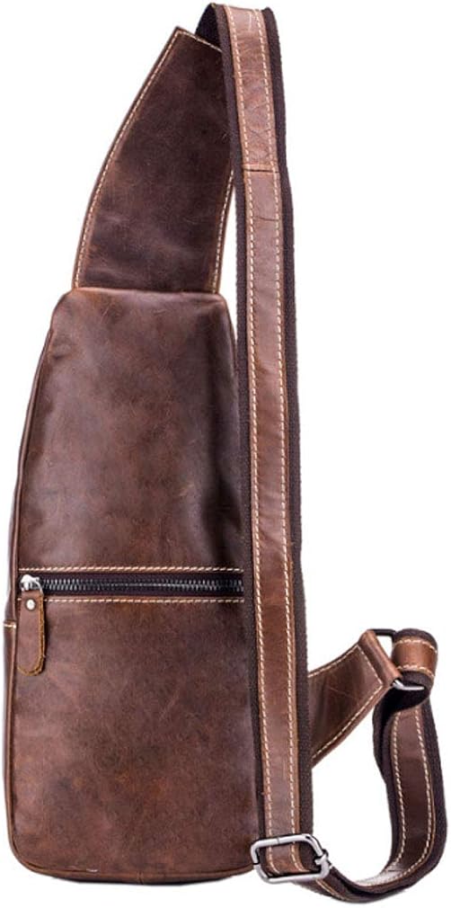 Xieben Leather Sling Bag for Men Outdoor Travel Sports Chest Bag Hiking Camping Casyak Crossbody Shoulder Pack Day Pack Backpack Pouch Purse - Image 4