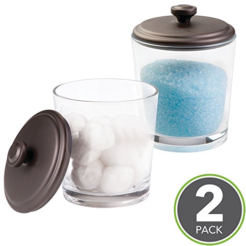 Buy mDesign Bathroom Vanity Glass Canister Jar for Epsom Bath Salts