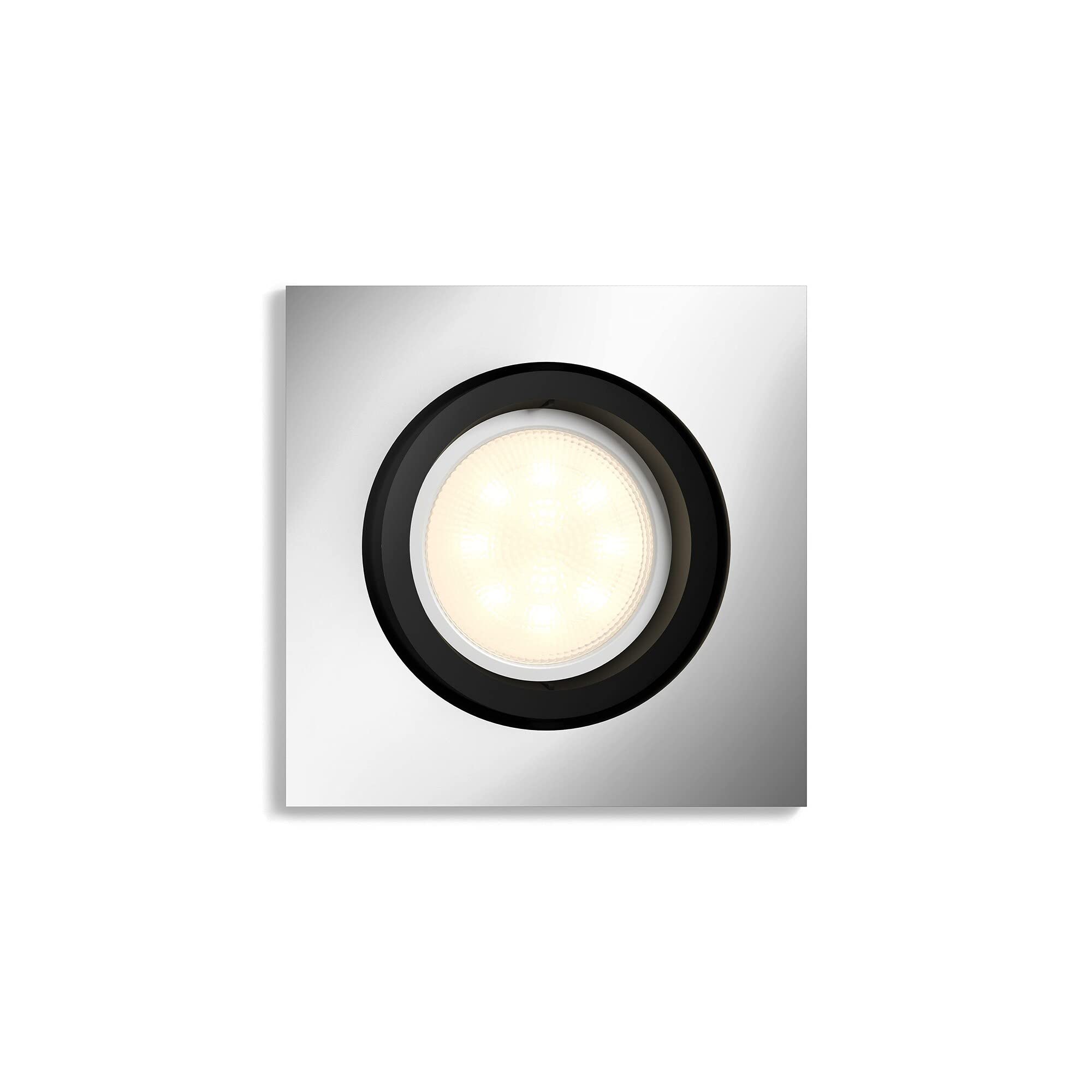 Philips Hue Milliskin White Ambiance Recessed Spotlight Extension [Square - Silver] with Bluetooth, Works with Alexa, Google Assistant and Apple HomeKit, 915005916701