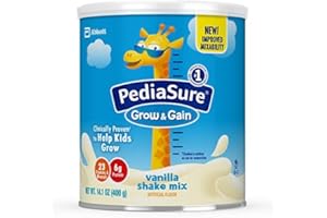 PediaSure Grow & Gain with Immune Support Shake Mix Powder, 23 Vitamins & Minerals, 6g Protein, Non-GMO, Gluten-Free, Vanilla, 14.1 oz Can, Pack of 3-24 servings