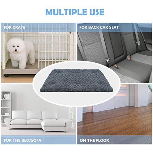 INVENHO Dog Bed Kennel Crate pad Comfortable Soft Anti Slip Washable for Large Medium Small Dogs and Cats(Blue,30-Inch) - Thumbnail 5