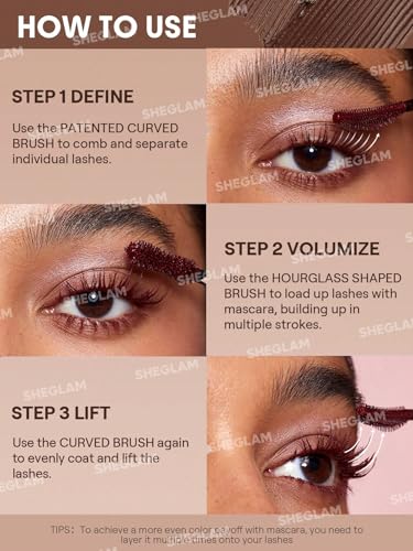 SHEGLAM All-In-One Volume & Length Mascara, Waterproof, Macchiato