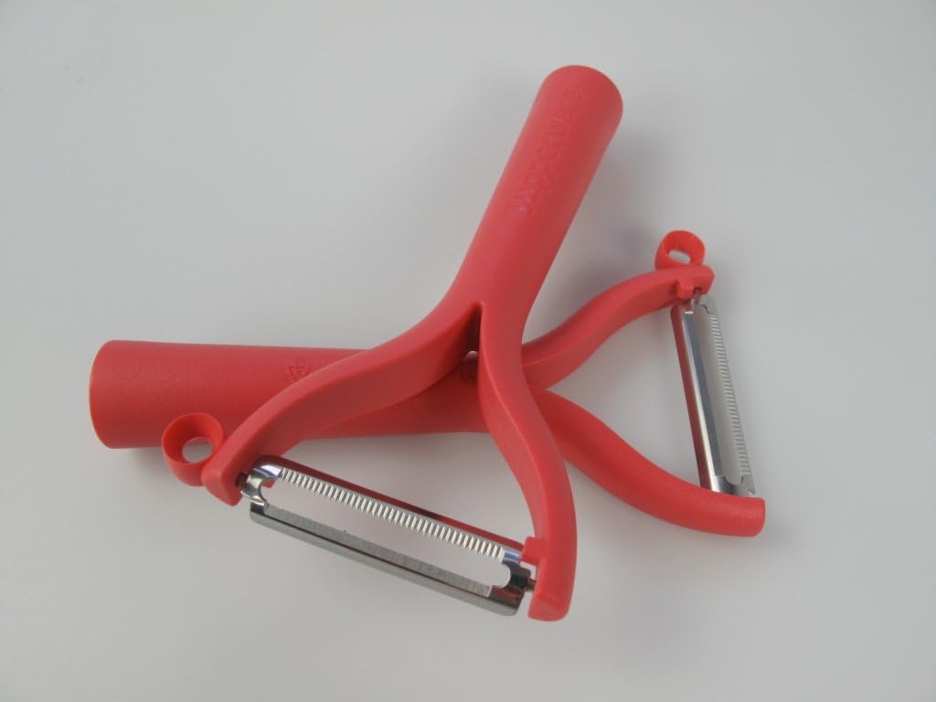 TUPPERWARE Schäler Universalschäler (2) Rot D119 Flachschliff Wellenschliff