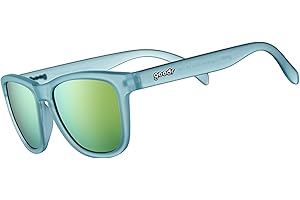 goodr Sunbathing with Wizards Polarized Sunglasses, Medium Sized (OG), Light Blue Translucent Frames with Gold Mirrored Refle